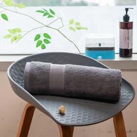 Home Berry Cotton Bath Towel 500 GSM Grey Color (70 x 140 CM) Set Of 1