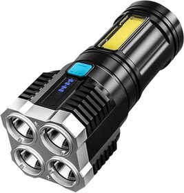 Rechargeable LED Torch, Portable Flashlight with 50 Yards Beam Distance, Lithium-ion Battery