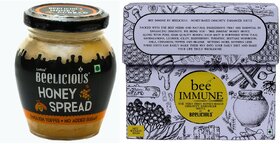 Beelicious Honey Spread - English Toffee (200g) And Bee Immune by Beelicious, 80g Pack of 2 Combo