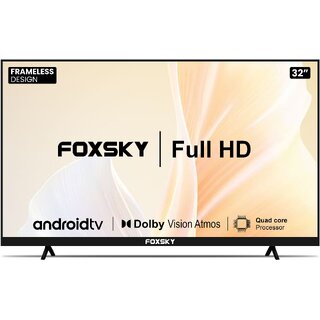                       Foxsky 80 cm (32 inches) Full HD Smart Android LED TV 32FSELS Pro (Frameless Edition) (Dolby Audio)                                              
