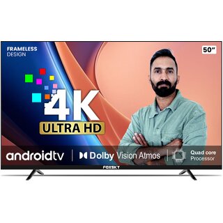 Foxsky 127 cm (50 inches) 4K Ultra HD Smart Android LED TV 50FS-VS  Built-in Google Voice Assistant