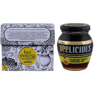 Beelicious Bee Immune by Beelicious (80g) And Classic Eucalyptus Honey (250g), Pack of 2 Combo