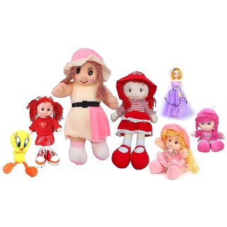                       Galaxy World Beautiful Doll Stuffed Washable Toy for Girls  Set for Kids( Pack of 4)                                              
