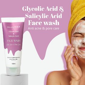 Glamveda Glycolic acid  Salicylic Acid Anti Acne face wash