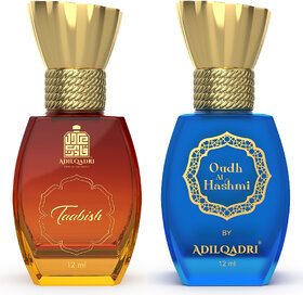 AdilQadri Tabish  Oudh Al Hashmi  Luxury Alcohol Free Sweet  Arabic Fragrance Roll-On Attar Perfume For Unisex  12 ML Each