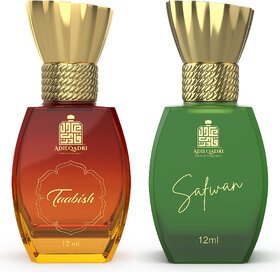 AdilQadri Tabish  Safwan  Luxury Alcohol Free Sweet Arabic  Fruity Fragrance Roll-On Attar Perfume For Unisex  12 ML Each