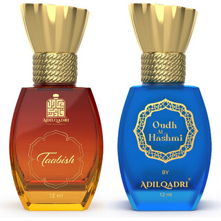                       AdilQadri Tabish  Oudh Al Hashmi  Luxury Alcohol Free Sweet  Arabic Fragrance Roll-On Attar Perfume For Unisex  12 ML Each                                              