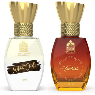                       AdilQadri White Oudh  Tabish  Luxury Alcohol Free Strong Masculine  Arabic Fragrance Roll-On Attar Perfume For Unisex  12 ML Each                                              