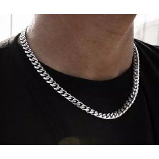                       silver chain stylish for unisex ( silver plated chain )                                              