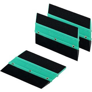                       iota SQZ205M Double Edge Plastic Squeegee for lamination, PPF film applicator tool, Green color pack of 3                                              