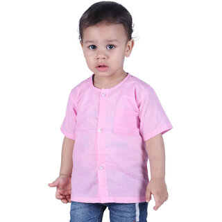                       Kid Kupboard Cotton Baby Boys Shirt, Light Pink, Half-Sleeves, Crew Neck, 2-3 Years KIDS5145                                              
