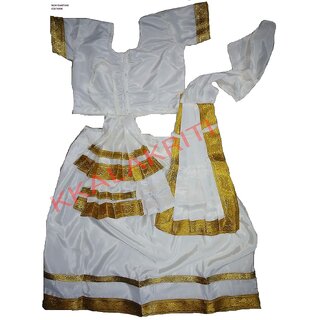                       Mohiniattam Eco Classical Dance Costume for Kids                                              