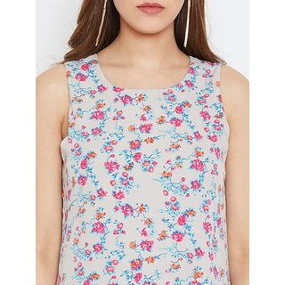 Top Women Purys Grey Floral Printed Sleeveless Maxi Dress for Woemen 2025 at ShopCircuit | ONDC