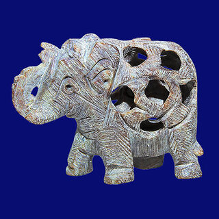                       Hand Carved Soapstone Elephant                                              