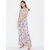 Purys Grey Floral Printed Sleeveless Maxi Dress for Woemen
