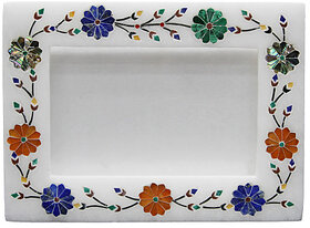 Fully Decorative Alabaster Marble Inlay Picture Frame (7x5 Inches)