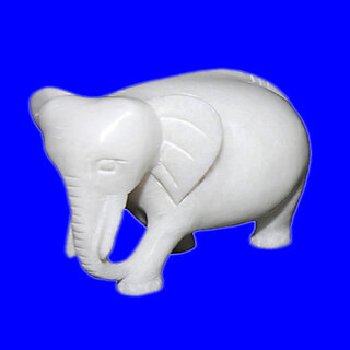                       Marble Alabaster Elephant Sculpture                                              
