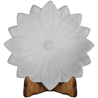                       Beautiful White Marble Lotus Leaf Fruit Bowl For Italian Coffee Table                                              