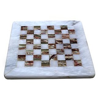                       White Marble Chess Board                                              
