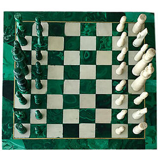                       Green Chess Board With Figures                                              
