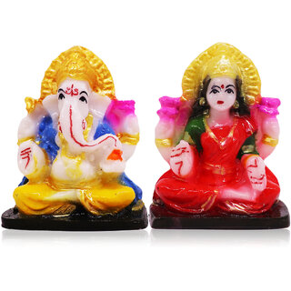                       Lord Ganesha  Mata Laxmi Showpiece Hindu God Idol Decorative Statue Figurine For Home Dcor Gifts (L1+G1SO20130ML)                                              