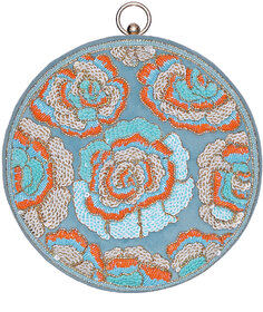 Premium Hand Embroideries Sky Blue Round Clutches