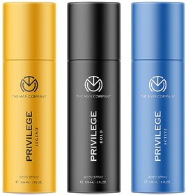 The Man Company Privilege Deodorants for Men - Active, Bold & Legend, Premium Long Lasting Fragrance, Everyday Use Deo Trio Pack (Pack of 3)