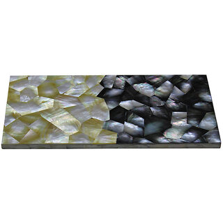                       White Marble Cheese Chopping Board Inlaid Yellow Pearl                                              