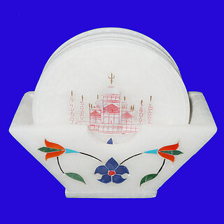                       Marble Coaster Taj Mahal Design                                              