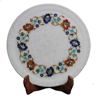                       Unique Handmade White Marble Decorative Plate For Home Dcor                                              