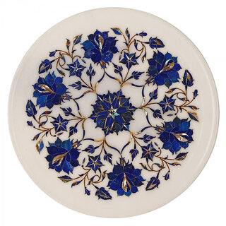                       White Marble Inlay Plate                                              