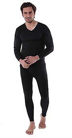 U-Light Men Warmy V-Neck Thermal Set For Winter Top And Bottom Wear | Men Thermal Wear Full Set