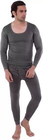 U-Light Men Deep Neck Thermal Set For Winter Top And Bottom Wear | Men Thermal Wear Full Set