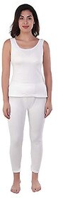 U-Light Women Quilted Thermal Slip Set : Sleeveless Top + Trouser/Female Winter Innerwear