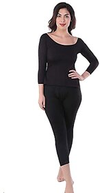 U-Light Women Thermal Winter Wear Set - 3/4Th Sleeve Thermal Upper And Lower