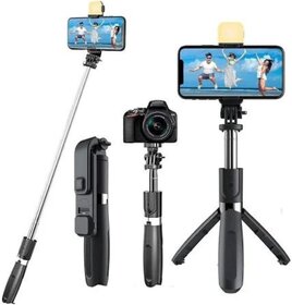 R15 Bluetooth Selfie-Sticks with Remote LED fill light Selfie-Stick Tripod Stand Compatible with All Phones