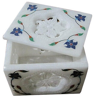                       Marble Box Stone Inlay Box                                              