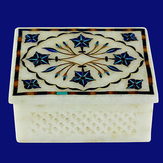                       Handmade Natural Marble Inlay Box                                              