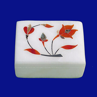                       Modern Design Inlay White Ring Holder                                              