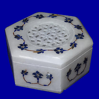                       Christmas Gifts Marble Inlay Jewelry Box                                              