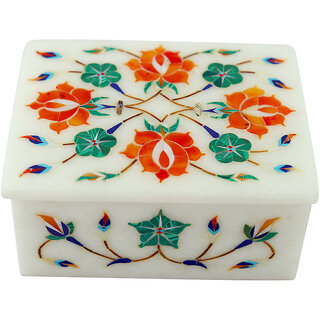                       Indian Art Handmade Multi Semi Precise Inlay Painted Box                                              