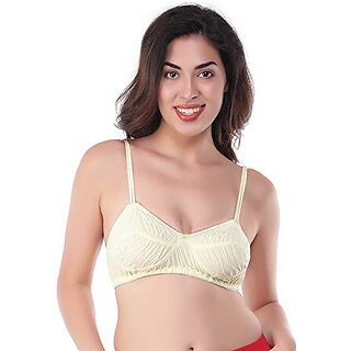                       U-Light Women Cotton Non Padded Non-Wired Bra Regular Bra (32 Off-White)                                              