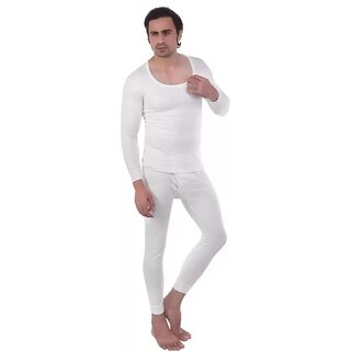 U-Light Men Deep Neck Thermal Set For Winter Top And Bottom Wear | Men Thermal Wear Full Set