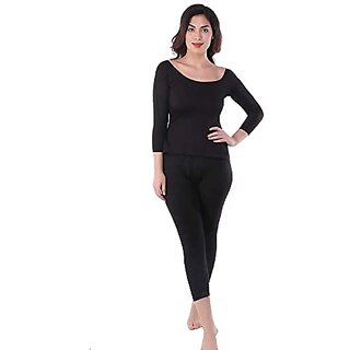 Buy U-Light Women Thermal Winter Wear Set - 3/4Th Sleeve Thermal Upper And  Lower Online - Get 67% Off