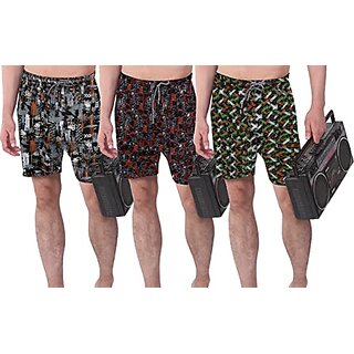                       U-Light Men Stylish Shorts | Burmuda For Mens Multicolored Combo Pack Of 3                                              