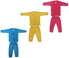 U-Light Baby Thermal Top And Pyjama Set - Front Open Full Sleeves Winter Wear Suit For Infants Boys And Girls
