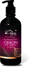 Elsa Sulphate Free ONION Shampoo with real onion ferment for hair fall control 500ml