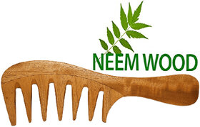 Rufiys Pure Neem Wooden Wide Tooth Comb  Neem Wood Hair Comb for Women  Men  Hair Growth  Anti Dandruff  Detangling