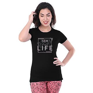                       U-Light Apparels Women Regular Fit T-Shirt For Summer                                              