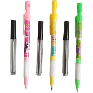                       HARDSOSH'S COUTURE 2mm Pack of 3 Mechanical Pencil with 3 Lids Pencil                                              